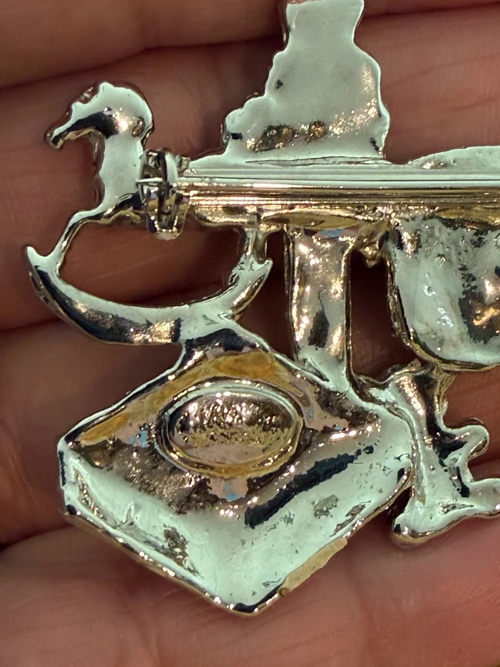 Vintage Kirks Folly Signed Christmas Brooch Pin Nutcracker Toys Enamel Silver